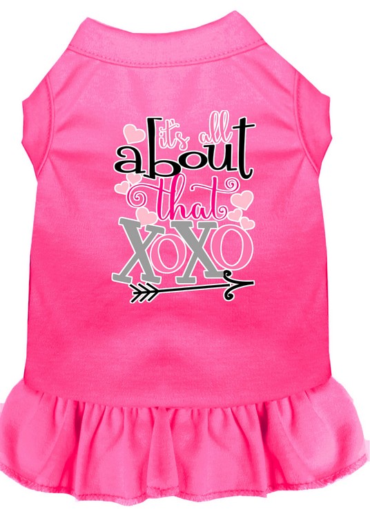 All about the XOXO Screen Print Dog Dress Bright Pink XL